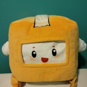 Plush Yellow Robot Buddy Stuffed Toy - Friendly Screen Face